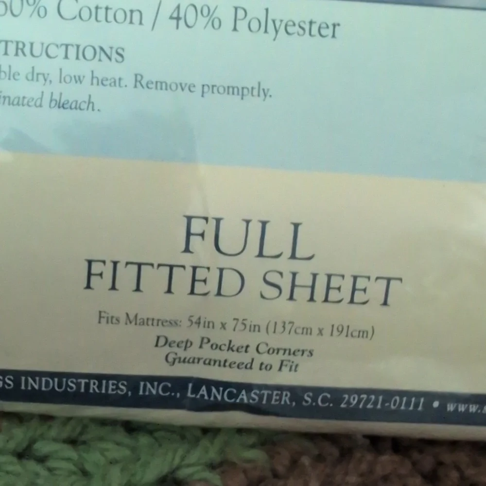 Select Edition Vintage Cream Fitted Sheet Cotton‎ Blend Deadstock NIP